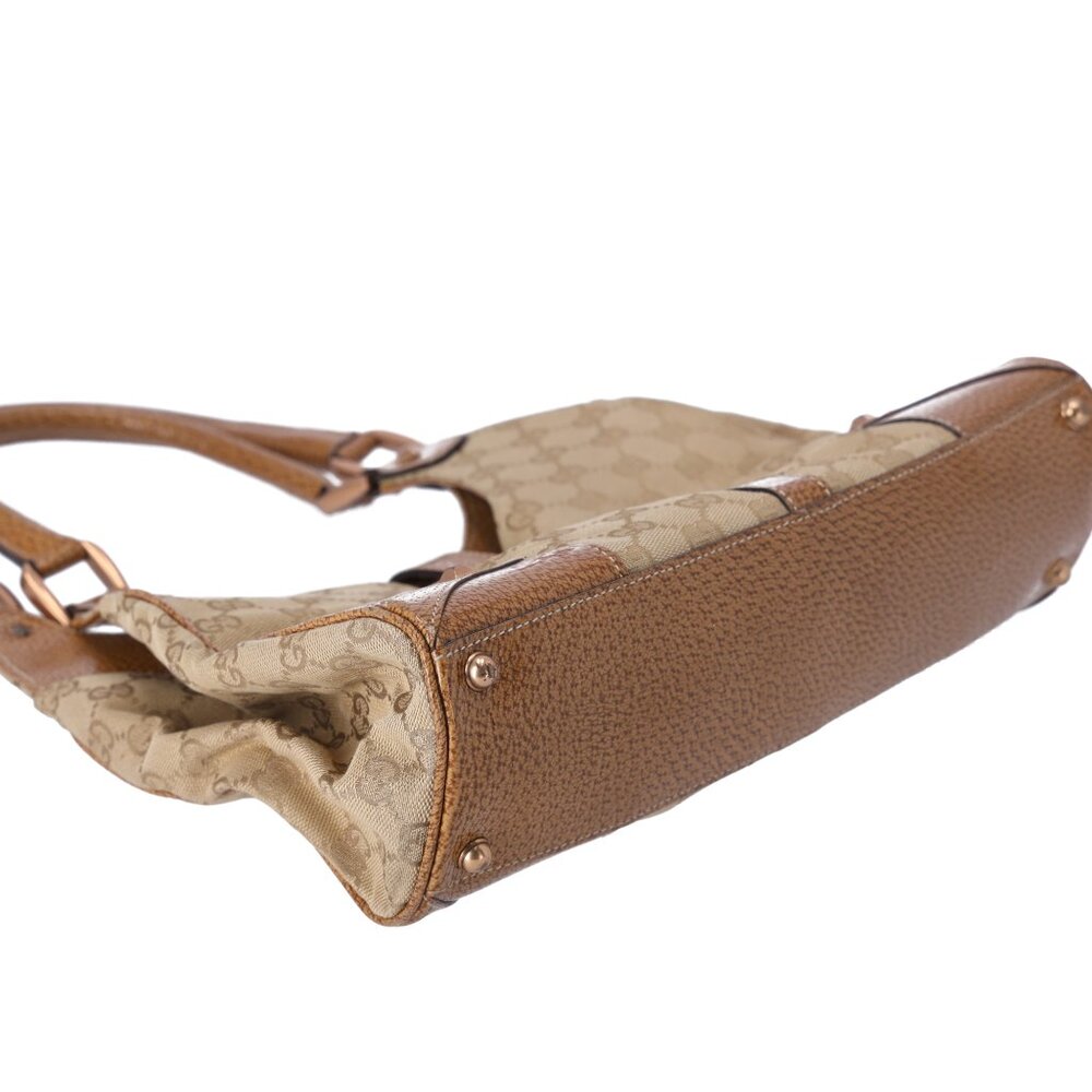 GUCCI Jackie Hobo Bag 124407 Beige Brown Jacquard Leather - Picture 6 of 9